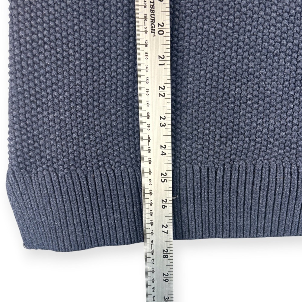 Carhartt Womens L 12 14 Navy Knit Pullover Sweater Elbow Patch Workwear Rugged - Picture 10 of 13